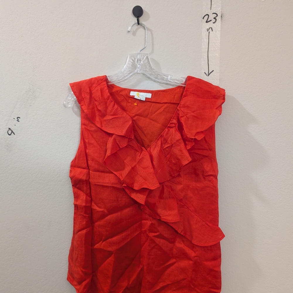 Boden Vibrant Red Ruffle Blouse - Picture 9 of 9